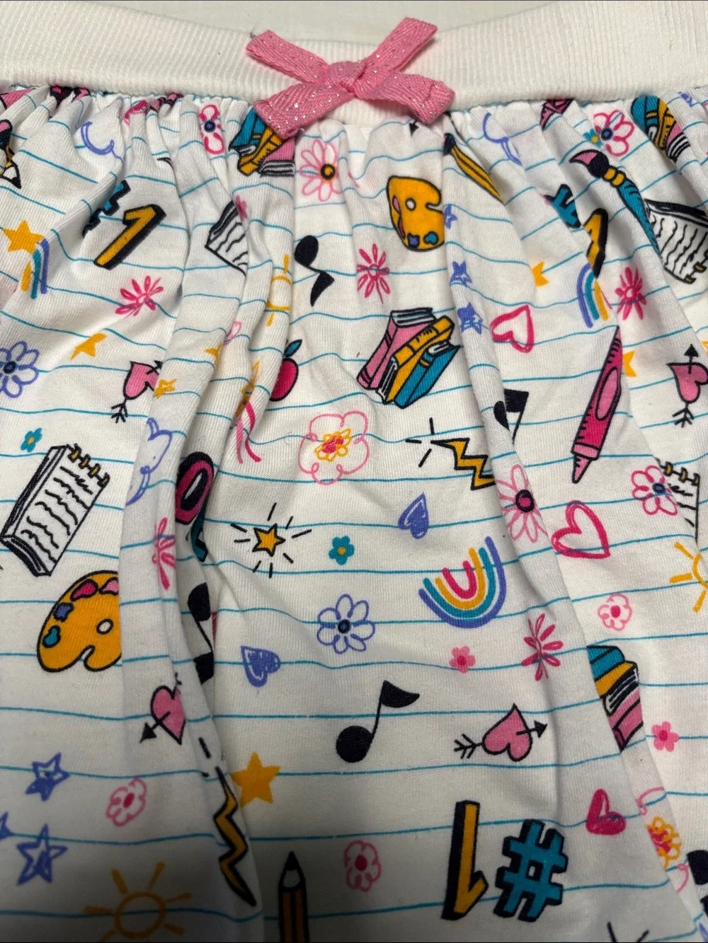Cynthia Rowley White Skirt with Colorful School Icons